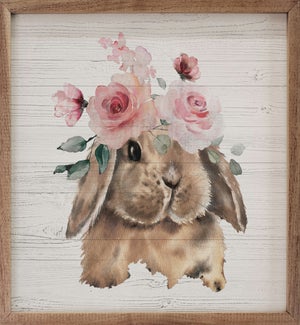 Brown Bunny With Flowers